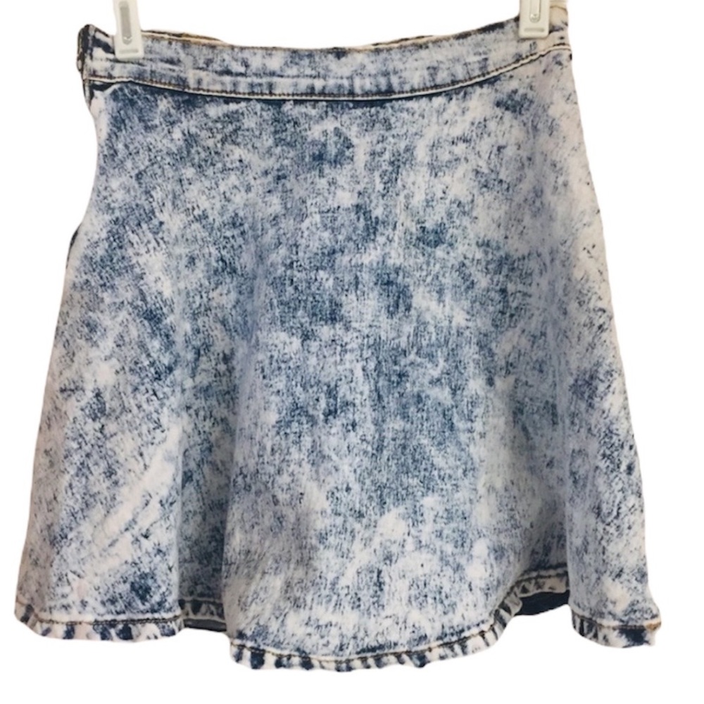 REDFOX JEANS Acid Wash Stretch Skater Skirt XS/SMALL Grunge Emo Mini Kpop